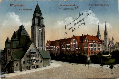 Wiesbaden, Lutherkirche, Gutenbergschule, Dreifaltigkeitskirche