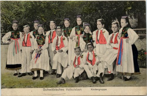 Schwäbischers Volksleben, kindergruppe, Tübingen