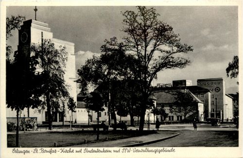 Erlangen, St. Bonifaz-Kirche mit Studentenheim und Verw.-Gebäude