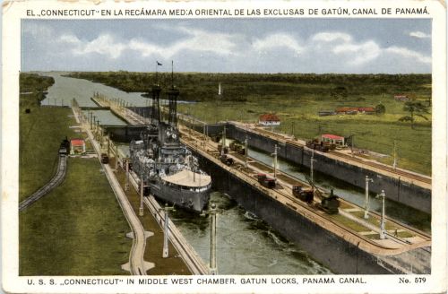 Panama Canal - USS Connecticut