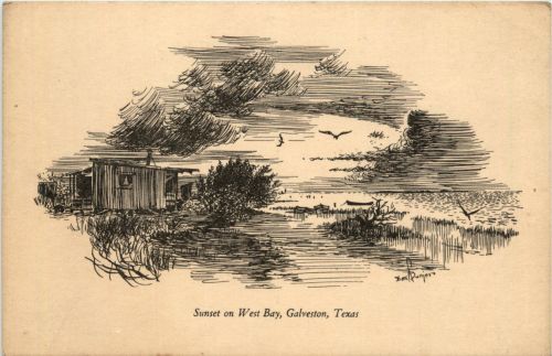 Galveston - Sunset on West Bay