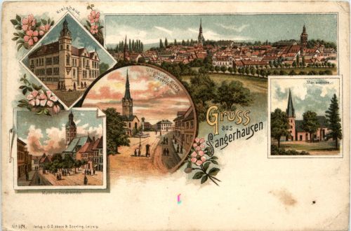 Gruss aus Sangerhausen - Litho