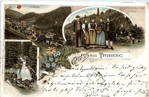 Gruss aus Triberg - Litho