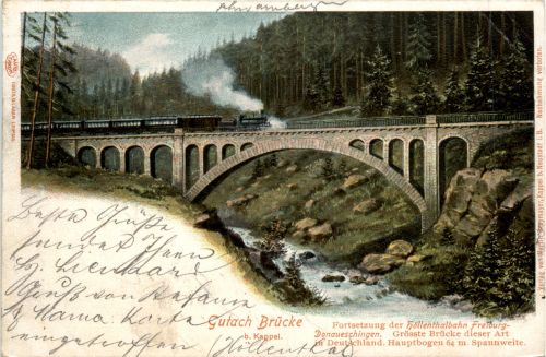 Gutach Brücke bei Kappel mit Eisenbahn