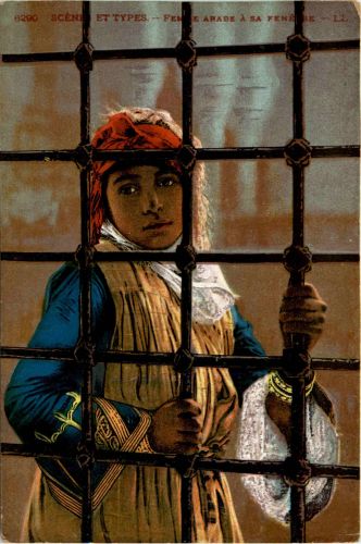 Algerien sonstige, Femme Arabe a Sa Fenere