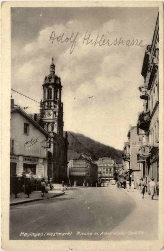 Hayingen - Kirche mit Adolf Hitler Strasse