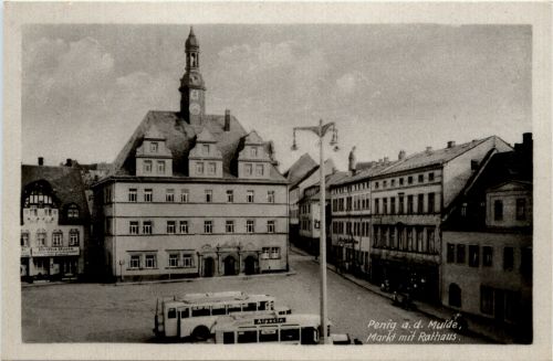 Penig - Markt mit Rathaus