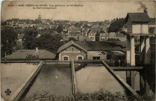 Allier, Neris les Bains, Vue generale et les Bassins de Refroidissement