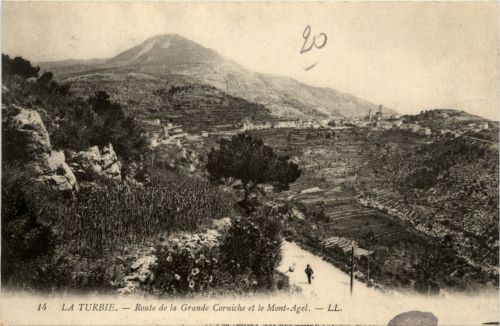 La Turbie, Route de la Grande Corniche et le Mont-Agel