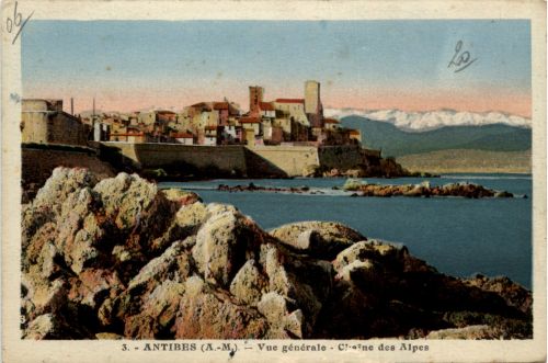 Antibes, Vue generale - Chaine des Alpes