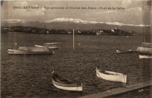 Antibes, Vue generale et Chaine des Alpes - Port de la Salis