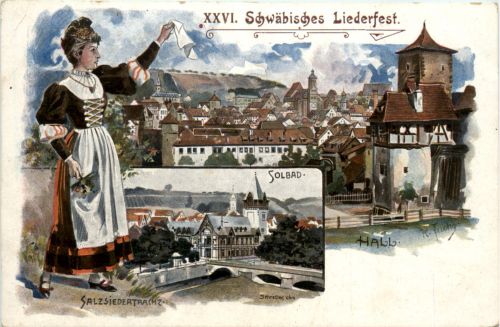 Schwäbisch-Hall - Schw. Liederfest - Privatganzsache - Litho