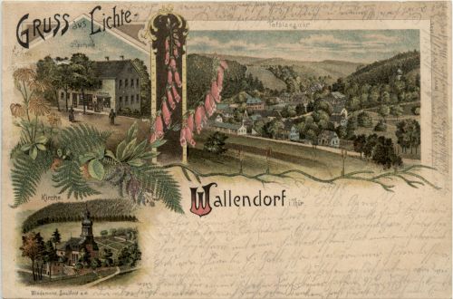 Gruss aus Lichte-Wallendorf - Litho - Neuhaus am Rennweg