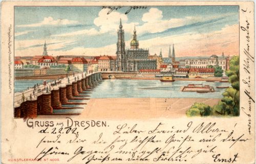 Gruss aus Dresden - Litho