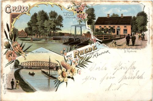 Gruss aus Rhede Hannover - Litho - Ems