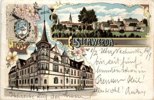 Gruss aus Elsterwerda - Litho