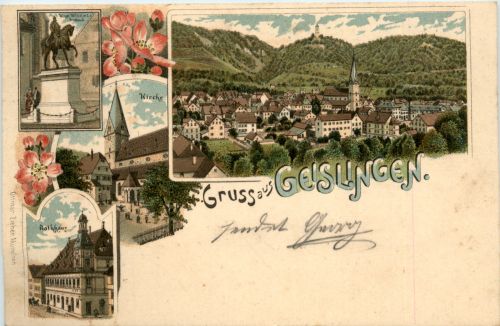 Gruss aus Geislingen - Litho