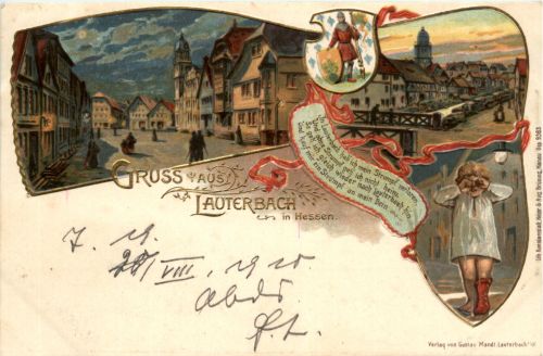 Gruss aus Lauterbach - Litho - Prägekarte