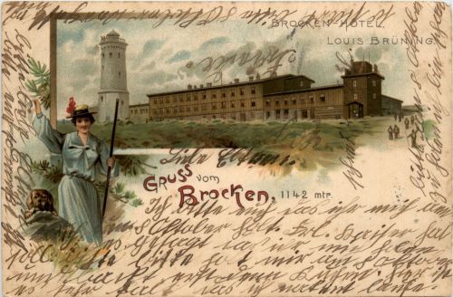 Gruss vom Brocken - Litho