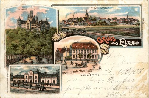 Gruss aus Elze - Hotel Deutsches Haus - Litho