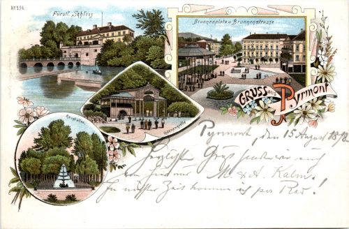 Gruss aus Pyrmont - Litho