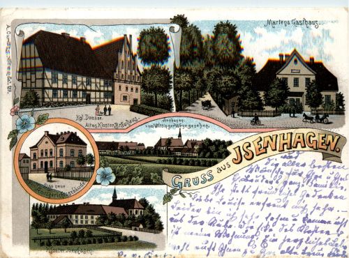 Gruss aus Isenhagen - Litho - Hankensbüttel