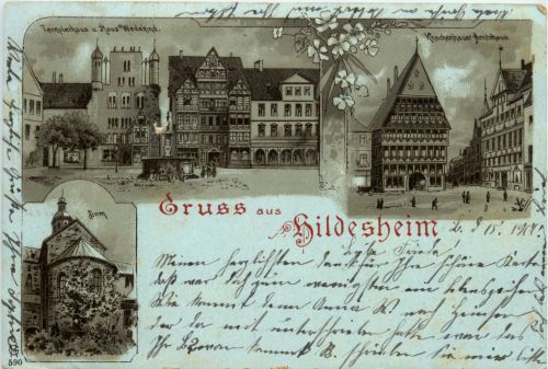 Gruss aus Hildesheim - Litho