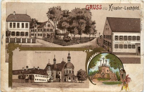 Gruss aus Kloster-Lechfeld - Litho