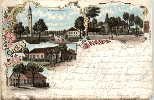 Gruss aus Sande - Litho