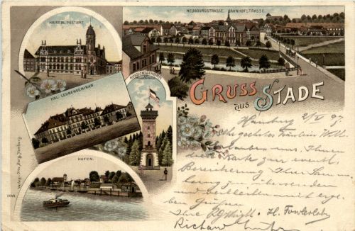 Gruss aus Stade - Litho
