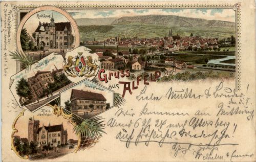 Gruss aus Alfeld Leine - Litho