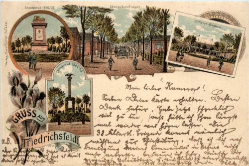 Gruss aus Friedrichsfeld bei Wesel - Litho