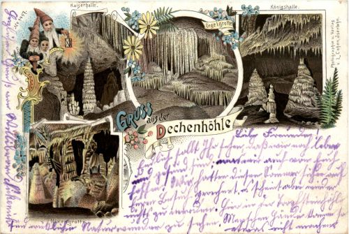 Gruss aus Dechenhöhle - Litho - Iserlohn