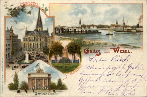 Gruss aus Wesel - Litho