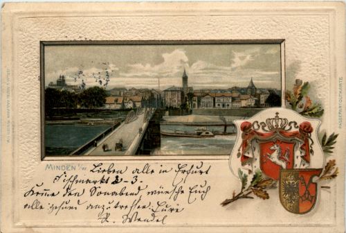 Minden - Litho - Prägekarte