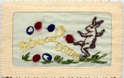 Fröhliche Ostern - bestickte Karte