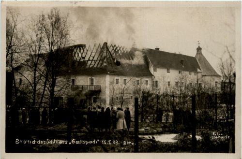 Brand des Schlosses Gallspach 1933