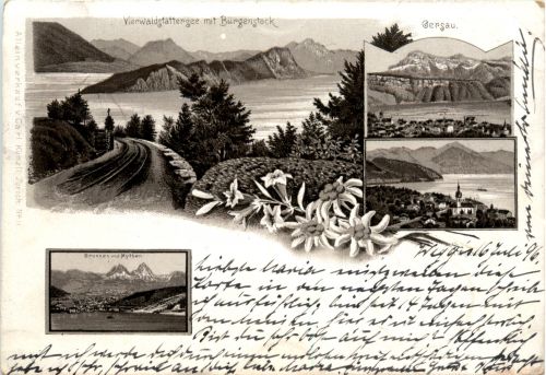 Brunnen - Gersau - Litho 1896