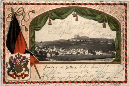 Neresheim mit Schloss - Litho - Prägekarte
