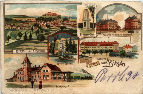 Gruss aus Bitsch - Litho