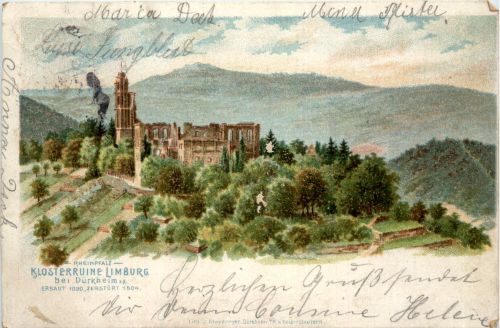 Klosterruine Limburg bei Dürkheim - Litho