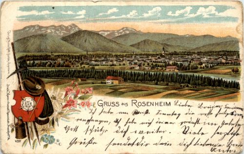 Gruss aus Rosenheim - Litho