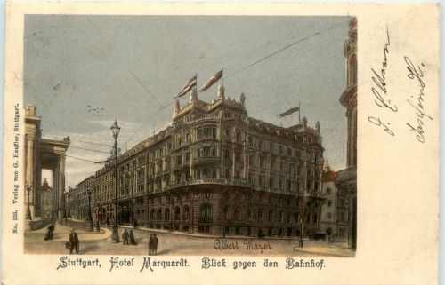 Stuttgart - Hotel Marquardt - Blick gegen den Bahnhof