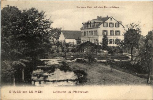 Gruss aus Leimen - Kurhaus Klotz auf dem Herrenfelsen