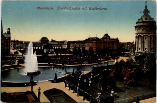 Mannheim, Friedrichsplatz mit Wasserturm