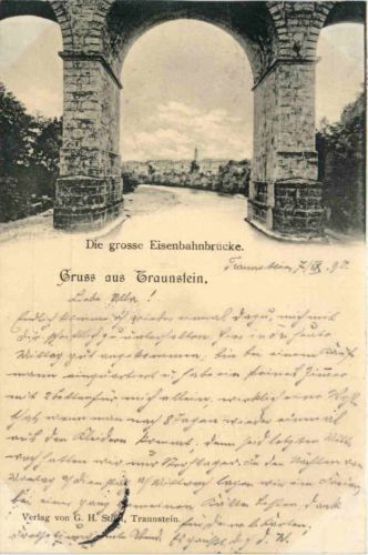 Traunstein, die grosse Eisenbahnbrücke