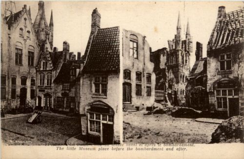 Ypres - Little Museum before and after bombardement