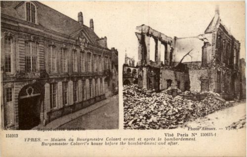 Ypres - Little Museum before and after bombardement