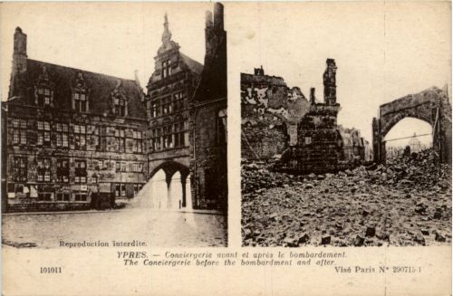 Ypres - Little Museum before and after bombardement