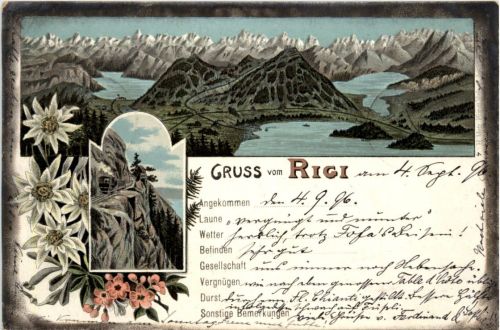 Gruss vom Rigi - Litho